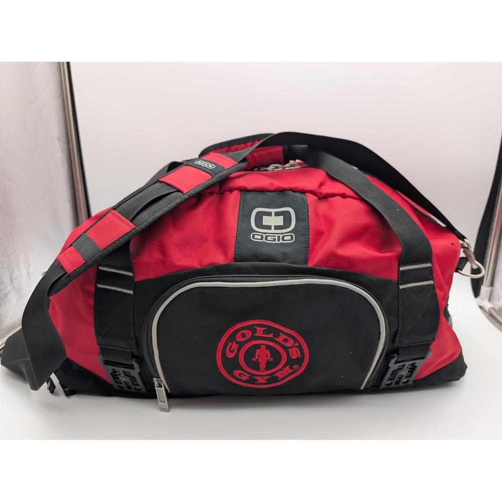 Ogio Big Dome Duffel Bag Golds Gym Red Black Gym Travel Bag